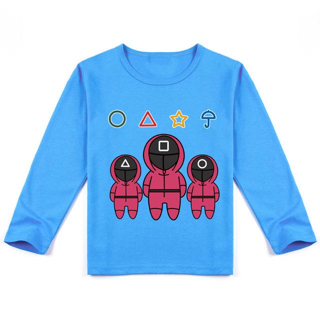 Футболка с длинными рукавами и 3D-принтом «Кальмар», игровое изображение, унисекс, Y446