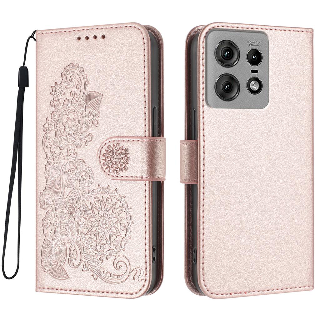 For Motorola Edge 50 Pro 5G Phone Cases Mandala Flower Leather Wallet Mobile Cover with Strap