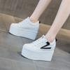 Fashion 12CM Natural Cow Genuine Leather Platform Flats Women Hidden Heels Fashion Vulcanized Women Casual Chunky Sneakers Shoes