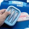 Simulation Sardine Clicker Press Sound Device Sardine Tin Decompression Toy  Bag Accessory