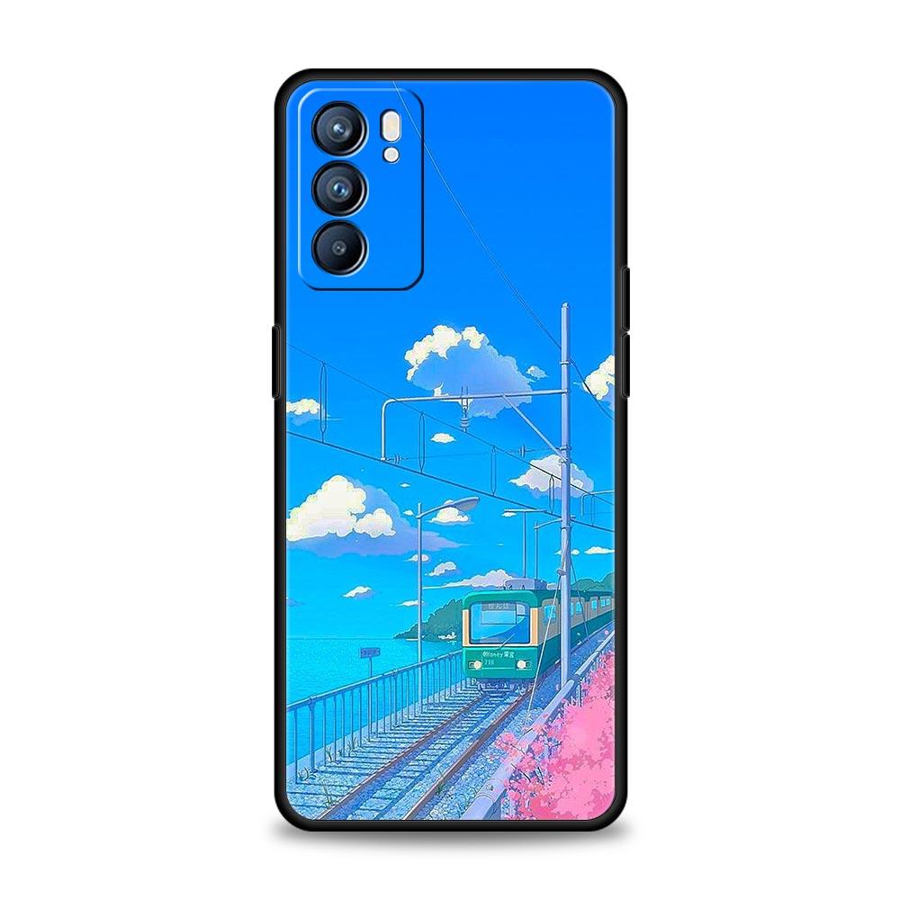 Чехол Cherry Traint Moun Fuji для Oppo Find X6 X5 A54 A53 A52 A9 2020 A15 A95 A17 A16 A76 A74 A57 Reno7 Reno6 Pro Plus 5G