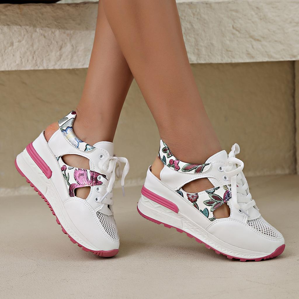 Летние новые дышащие и модные сандалии на толстом каблуке с наклонным каблуком для женщин, повседневные сандалии для студентов, спортивные сандалии с ремешками