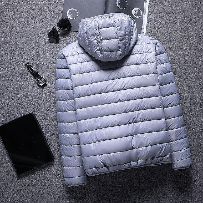 Мужская легкая хлопковая куртка с капюшоном 2023 года, теплая зимняя верхняя одежда