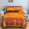 African Ethnic Bedding Set Orange Bohemian Style Duvet Cover King Queen Vintage Woman Polyester Comforter Cover For Teens Adults