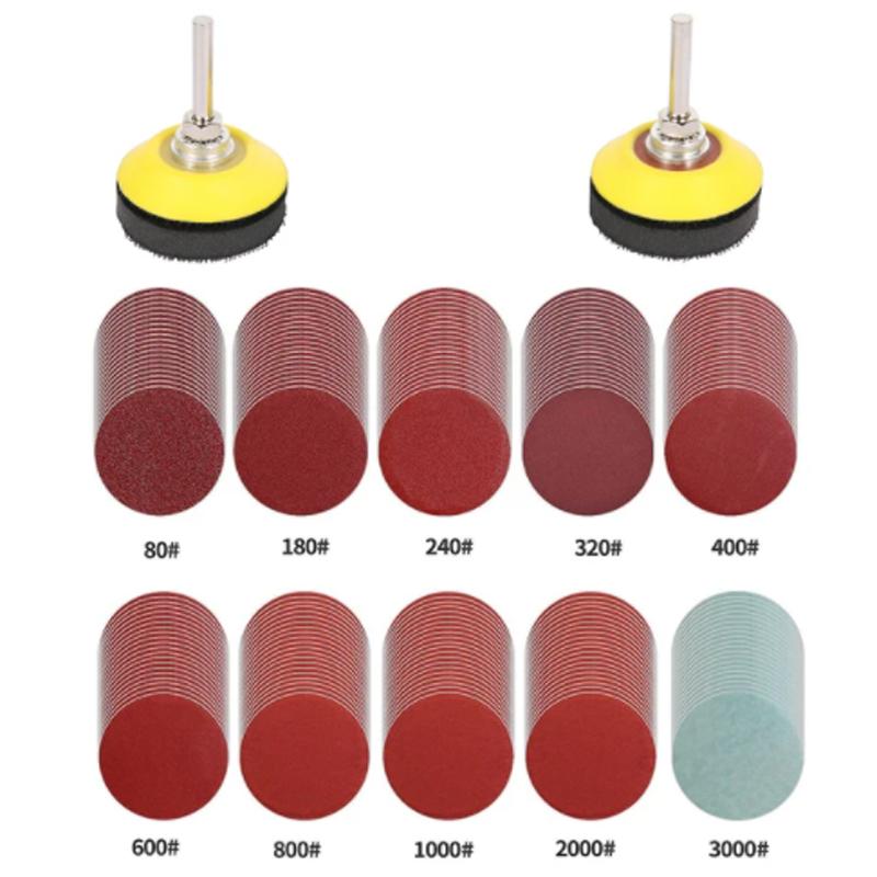 240 шт. 2-дюймовые 50-мм шлифовальные диски, набор абразивных полировальных дисков зернистостью 80-3000 для роторного инструмента Dremel, наждачная бумага, аксессуары