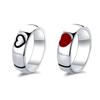 RUI RUI YU 2PCS Men Women Ring Simple Couple Combination Pair Ring Sliver Love Heart Ring