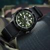 Seiko 5 Серия Модные уличные скейтборд-часы Солнечный механический механизм Нейлоновый ремешок Мужские часы Зеленые SRPJ37K1