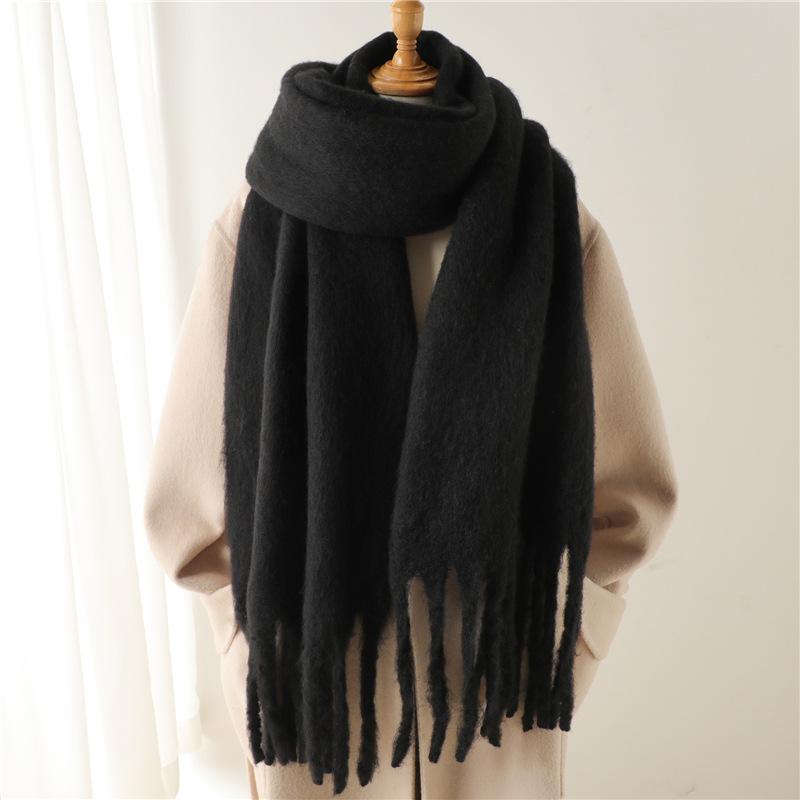 Thick Blanket Wrap with Long Fringe for Him Her Couple-style Scarves 2025 Women Luxury Winter Cashmere Scarves