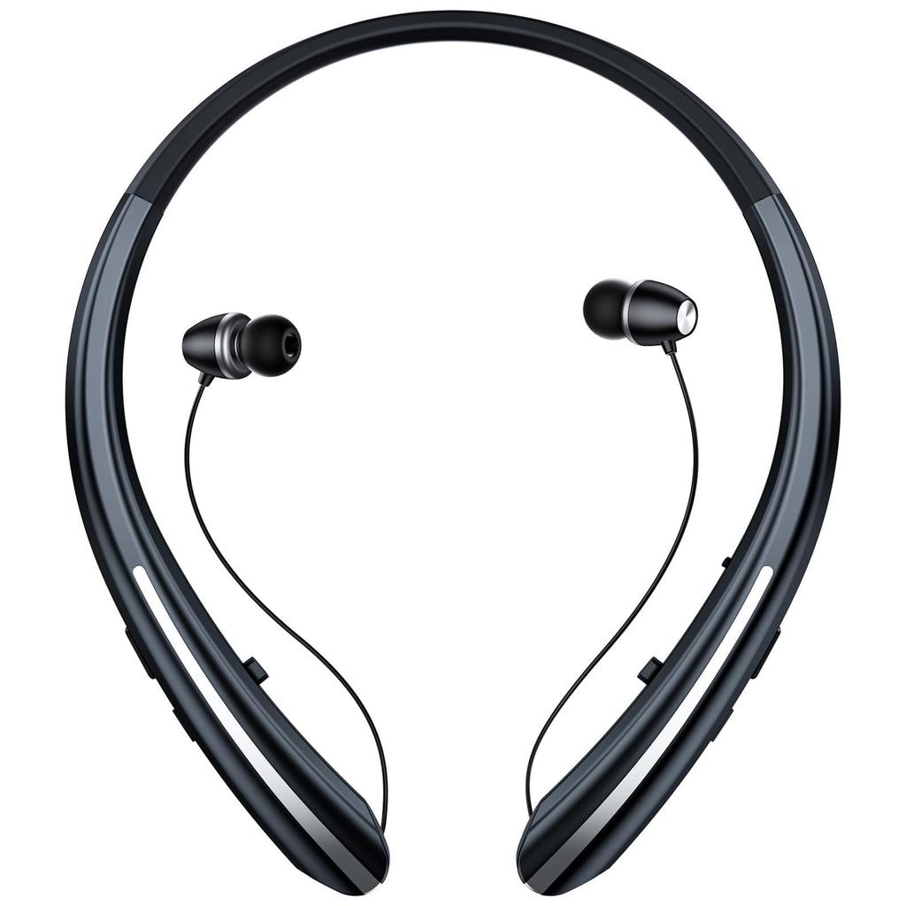 Xiaomi Bluetooth Headphones Neckband, Retractable Headset Wireless Sports Earbuds Noise Cancelling Stereo Earphones with Microphone,