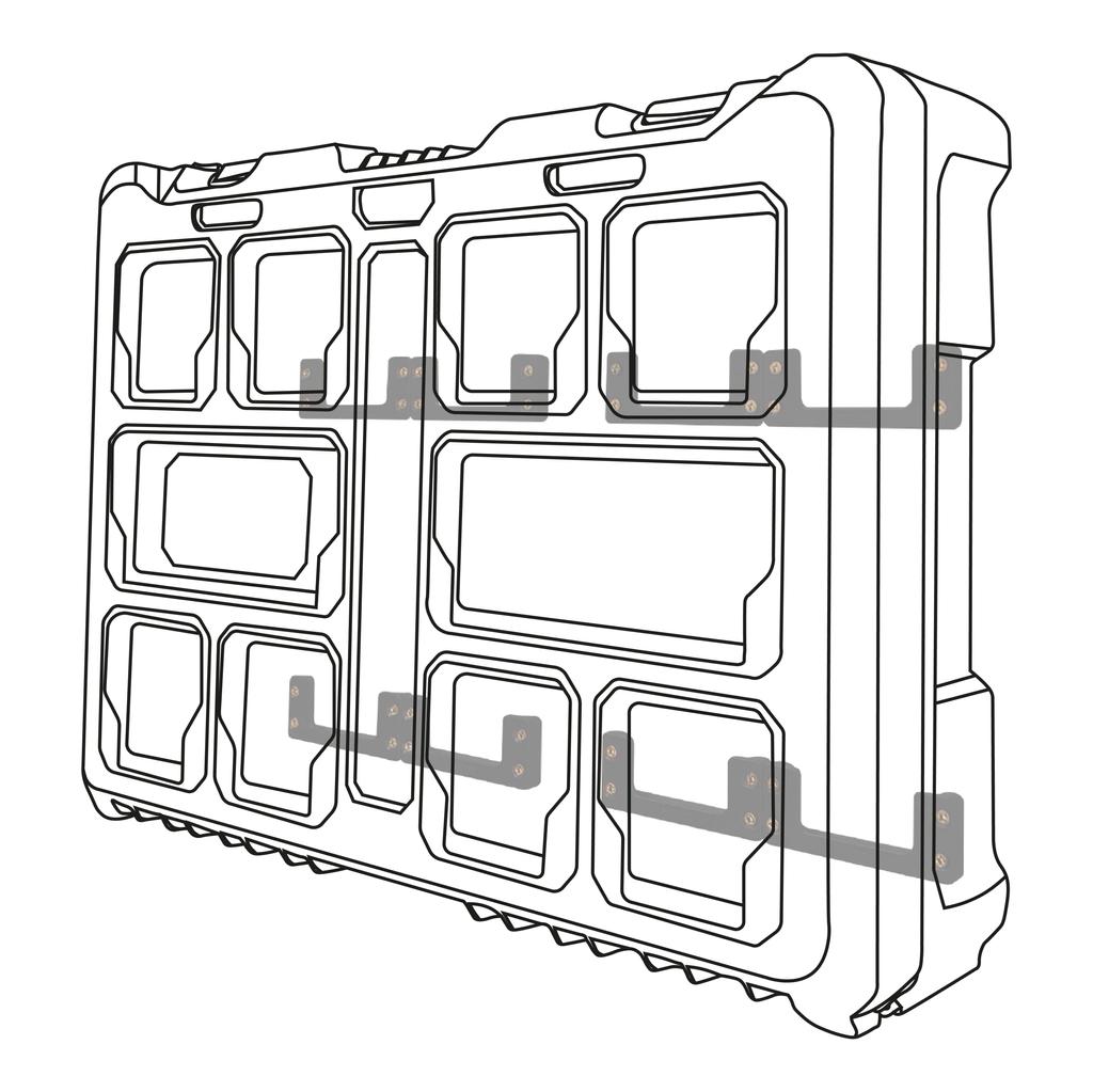 StealthMounts Cleats Feet Cleats Toolbox Система хранения Крепление в любом месте Совместимо с Milwaukee Packout 'n' (6 упаковок) (черный)