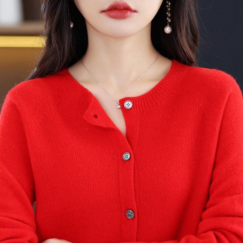 INDFS Women's Fashion Casual Fall Winter Solid Color Print Long Sleeve O-Neck Sweaters