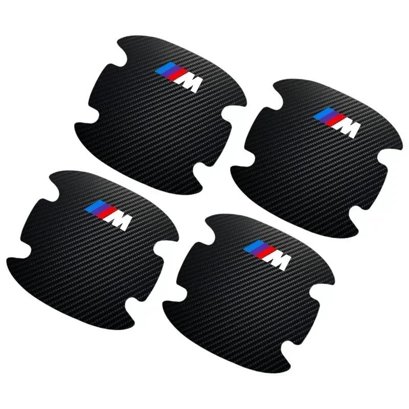 CCM1 For BMW M 4PCS Carbon Fiber Car Door Handle Protection Sticker Emblem Accessories For MINI Cooper Fridge One F56 R56 R57 R58 R59