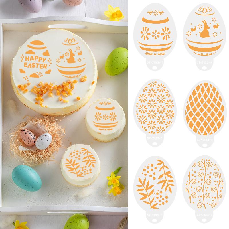 8 шт. пасхальное яйцо трафарет форма для торта кофейный спрей DIY печенье помадка кекс форма для украшения торта инструменты для выпечки пасхальная вечеринка декор