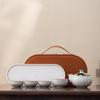 solid color bottle pot set with 3 cups, white plate