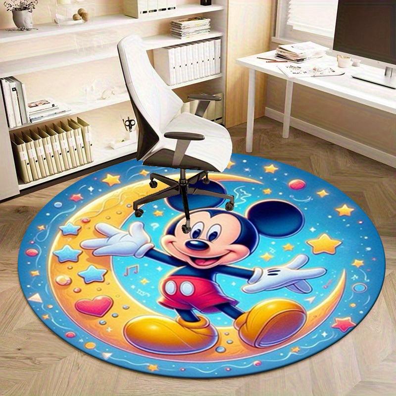 1pc Mickey Printed Round Area Rug, Non-Slip Floor Mat, Machine Washable, Laundry Room, Bedroom, Living Room, Home DecorRD05188