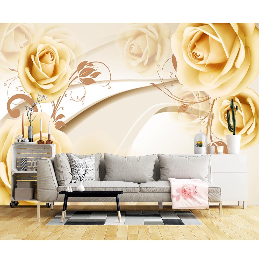 Цветочная фреска 3D рельефные обои с цветами Современные ювелирные изделия Фреска Гостиная Спальня Настенные росписи Домашний декор