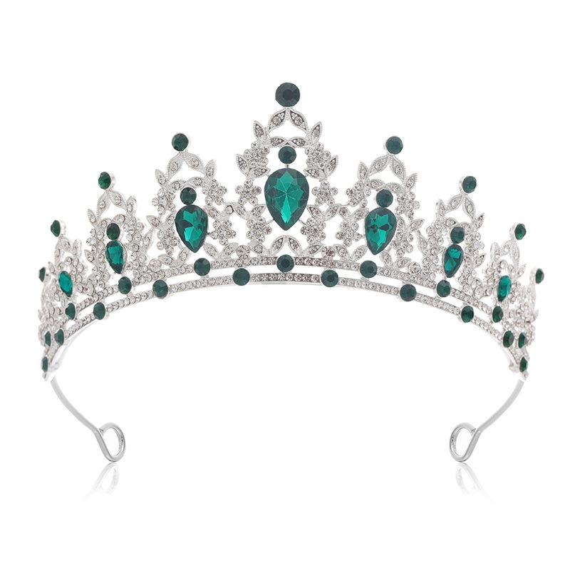 Благородный черный драгоценный камень сверкающий бриллиант свадебная тиара, сплав корона свадебная тиара, аксессуары для волос, банкет вечеринка, диск для волос тиара