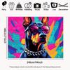 2D Pop Art Doberman Backdrop Colorful Splash Background Studio Photography Background