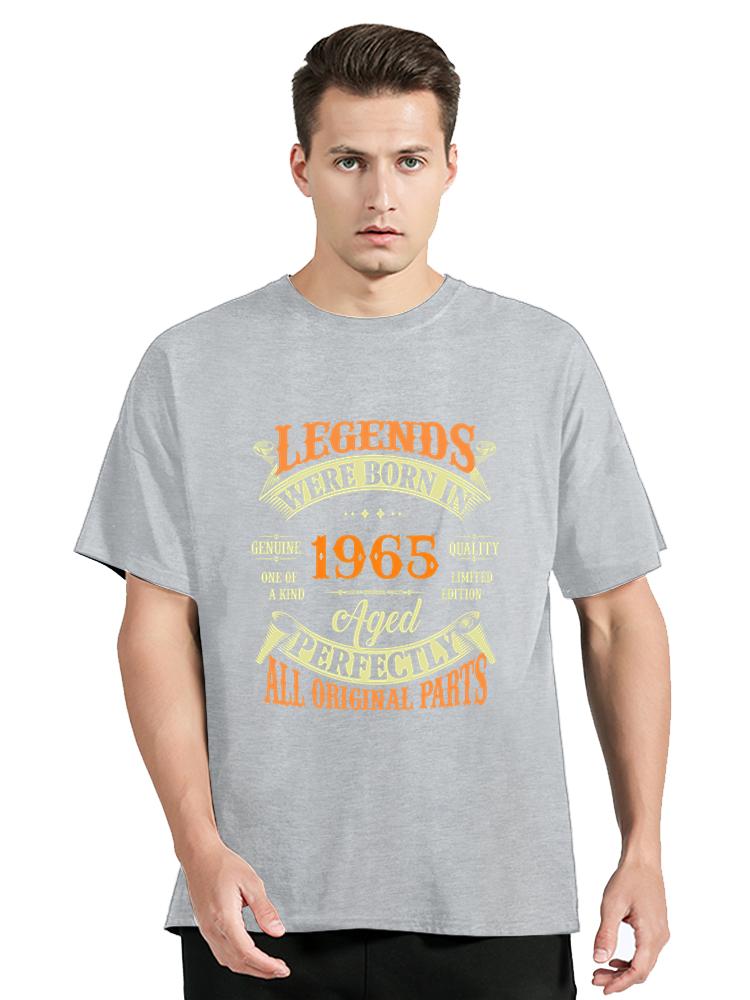 Funny Vintage Legends Born In 1965 Old T-Shirts Cotton T-Shirt Men's Clothing Cotton Tshirt Unisex Tops Tees