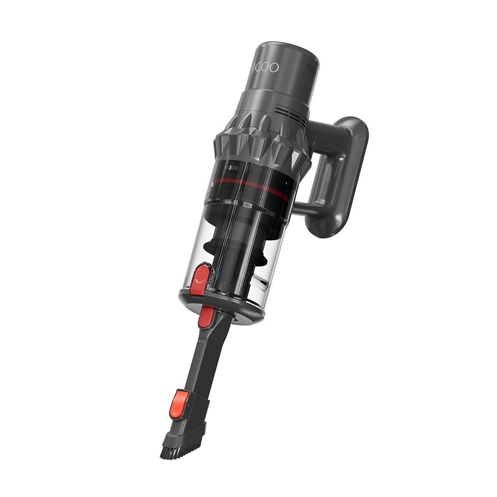 JIGOO Беспроводной пылесос C500 с двигателем мощностью 500 Вт, всасывающим усилием 33 кПа, временем работы 45 минут, съемным аккумулятором и пылесборником емкостью 1,2 л.