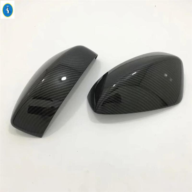 Auto Door Rearview Mirror Shell Cover Decor Cap Trim For Mazda CX-5 CX5 2017 - Chrome / Carbon Fiber Exterior Accessories