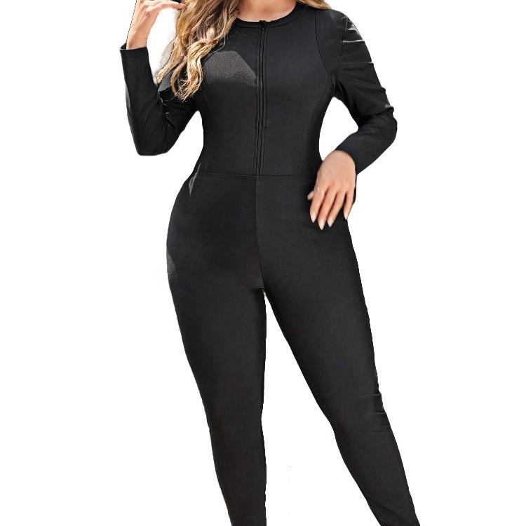 Large Size Swimsuit Women's Three-piece Set Long Sleeves Long Trousers Skirt Middle Eastern Style Conservative Swimsuit Set For Women