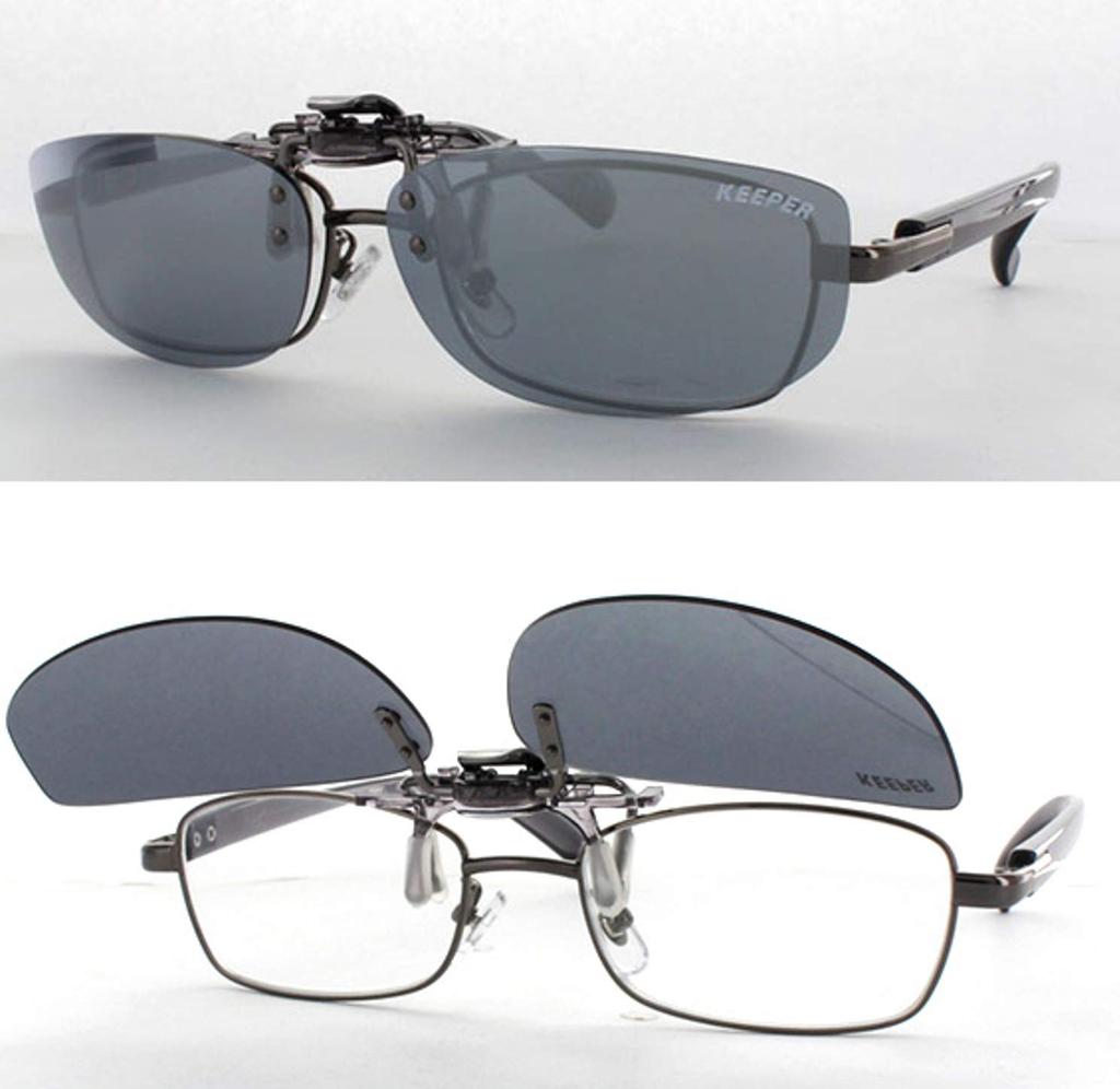 Made in Japan Polarized Apron Clip Type Sunglasses Over Glasses UV Protection Ultra Light Flip Type Unisex Wide Horizontal Type Keeper [cliponkeeper]