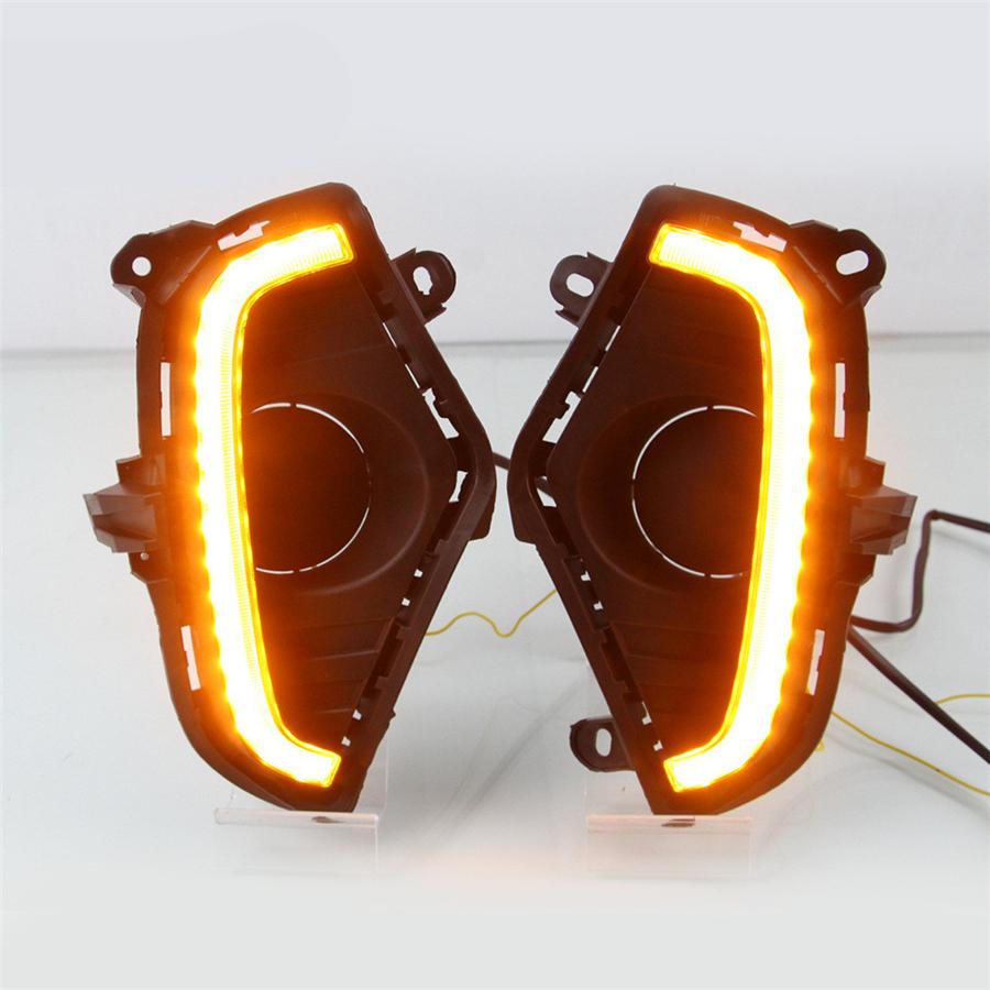 2× DRL Daytime Running Light LED Fog Lamp W/ Turn Signal For RAV4 2019-22 Toyota