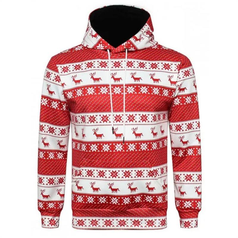 Hoodies For Men Women Ugly Christmas Sweater Xmas 3D Funny Printed Long Sleeve Hoodies Pullover Blouse Tops Graphic Sweatshirts