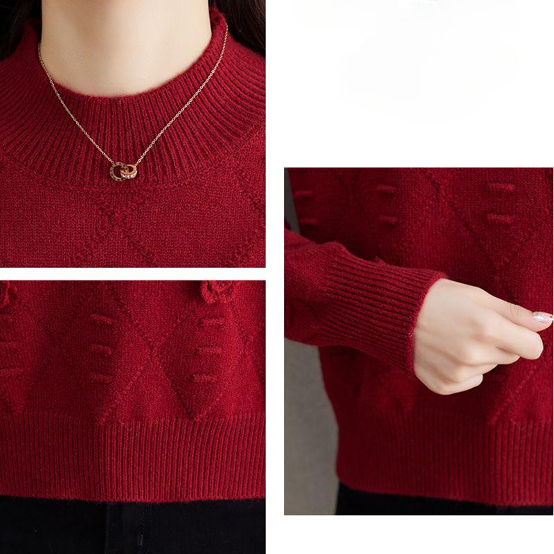 Женский короткий свитер осень и зима толстый внутренний полувысокий воротник свитер модный топ