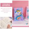 NUOBESTY Единорог Девочки Канцелярские товары Ученик начальной школы Блокнот с замком Блокнот с замком Дневник Милый блокнот Милая ученица начальной школы