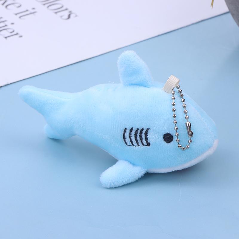 Cute Cartoon Stuffed Plush Shark Pendant Key Chain Ring Doll Toys For Kids Gifts