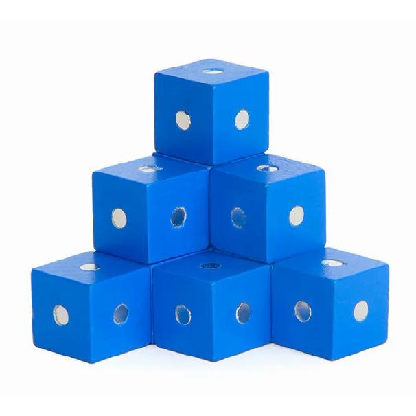 Монтессори 2*2*2 см квадратный куб Радужные магнитные блоки строительные сборочные блоки развивающие деревянные игрушки для детей