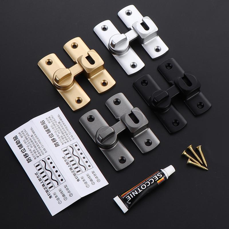 Punch-Free Hasp Latch Door Lock Black Cabinet Locks Kids Safety Lock Barn Door Sliding Door Anti-Pried Hook Lock Hardware