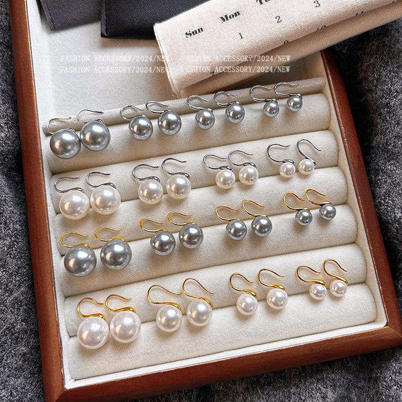 Серьги из натурального пресноводного жемчуга в стиле ретро с позолотой от французского производителя - Star Style