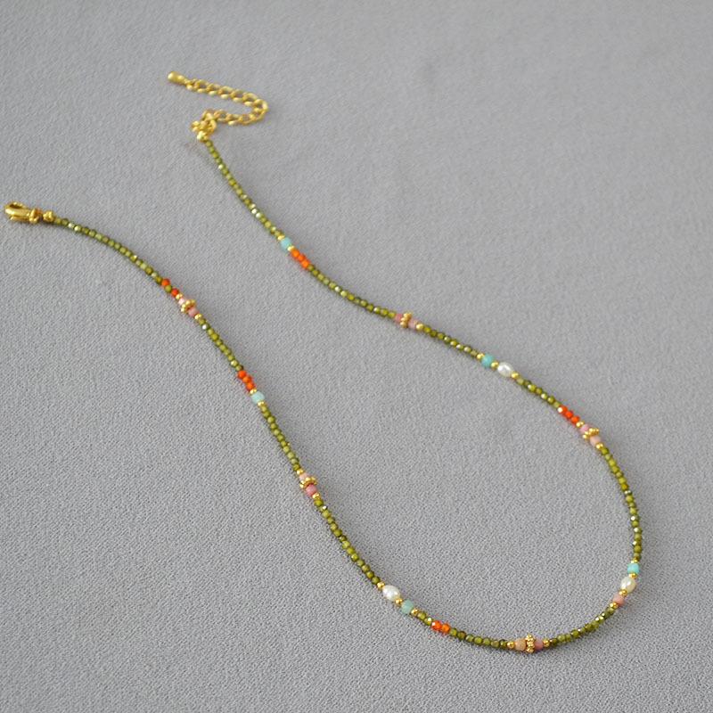 Нишевый дизайн ретро полупрозрачная текстура циркон жемчуг бисер простой темперамент чрезвычайно изящное ожерелье ключица цепочка для женщин