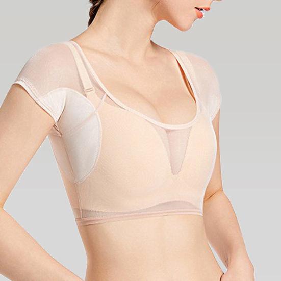 Женские топы с низким воротником и коротким рукавом, с подкладкой на плечах, многоразовые эргономичные подкладки, можно стирать