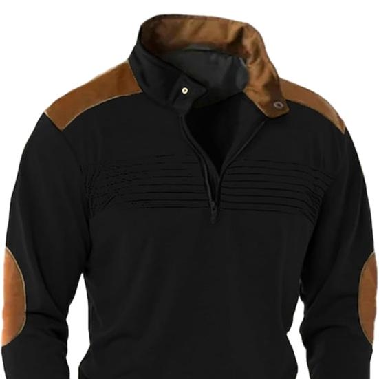 Осень-Весна, мужская толстовка, соответствующий цвету, в стиле пэчворк, на молнии с воротником-стойкой, ретро-пуловер с длинным рукавом, мягкий дышащий мужской повседневный топ средней длины