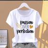 (Азиатский размер) letter trend cute Женские футболки с коротким рукавом Топ T Одежда Принт Мода Женский Повседневный Круглый вырез Графическая футболка