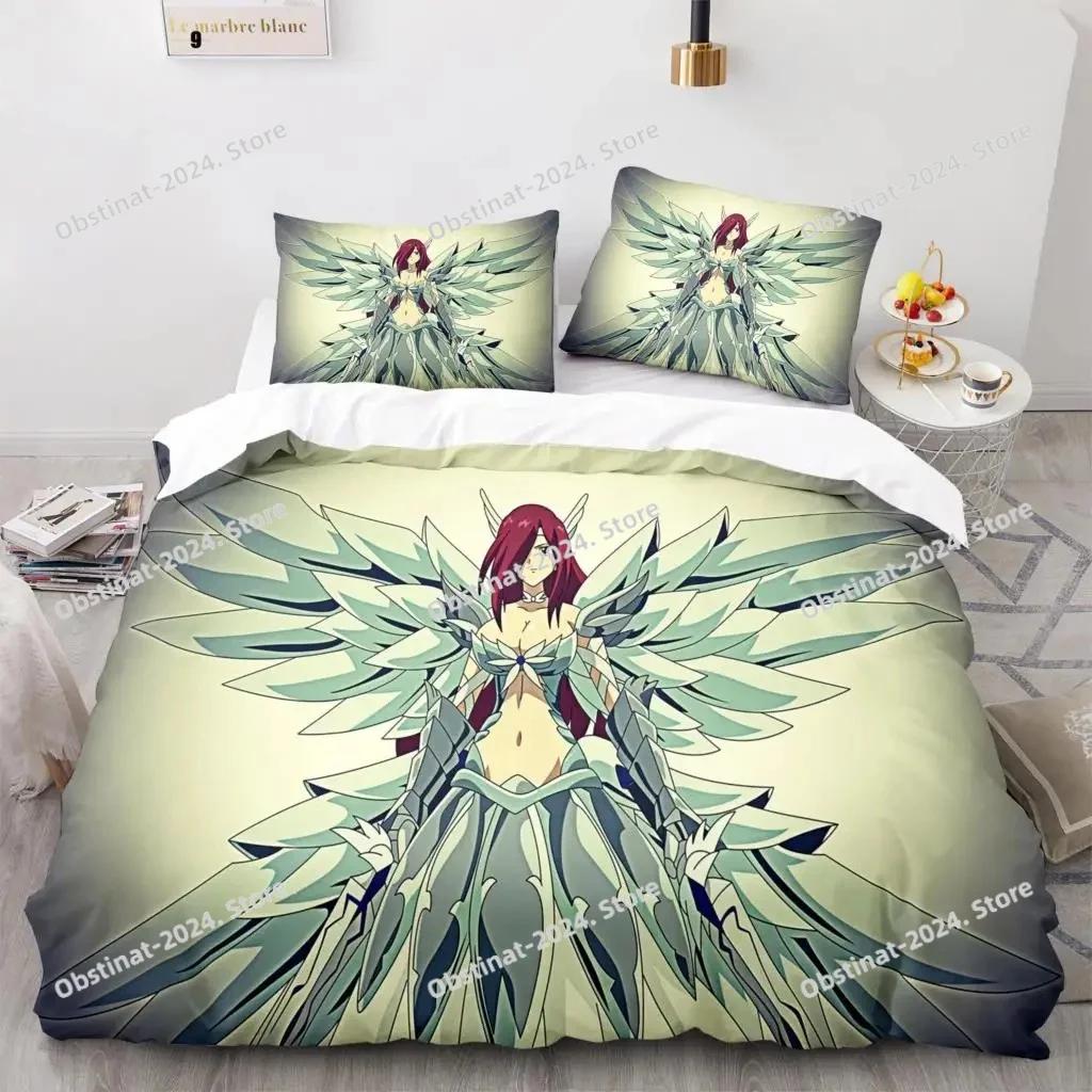 Fairy Tail Bedding Set Printed With Pillowcase Bed Duvet Cover Soft Single Double Queen Super King Size Fairy Tail Aldult Kid