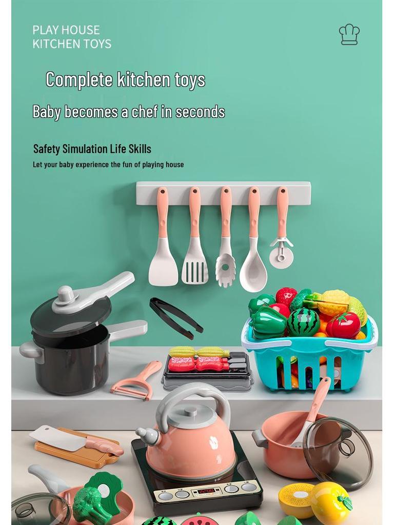 Детский игровой кухонный набор: Веселье с готовкой и нарезкой фруктов