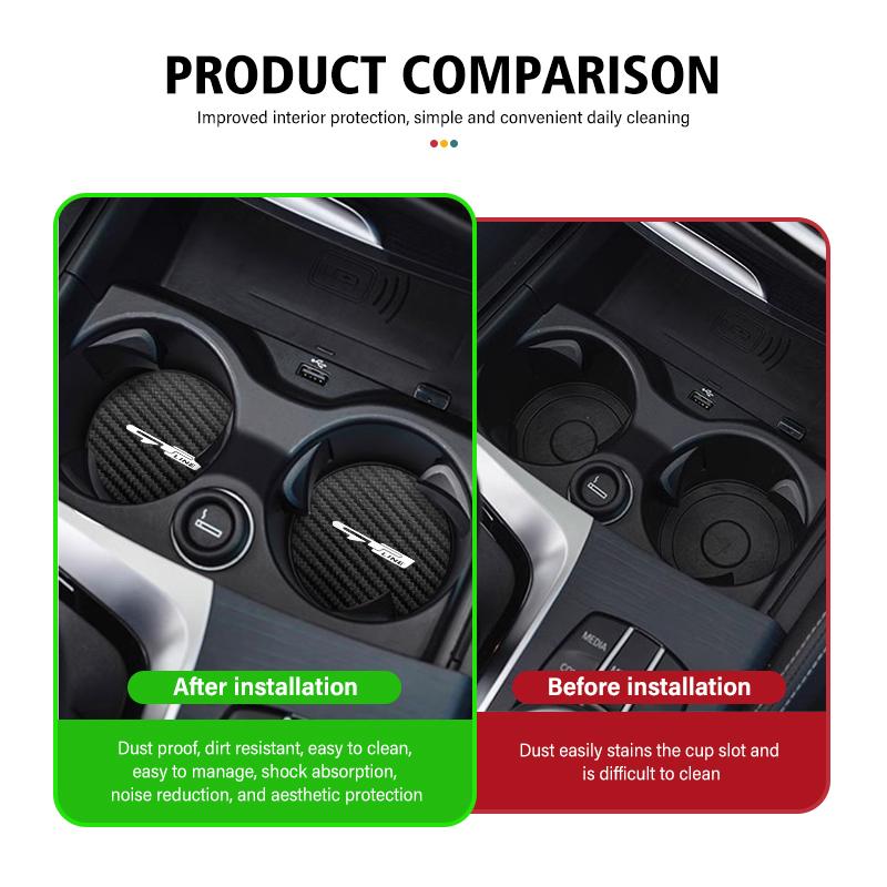 cotfud1 For KIA Car Carbon Fiber Coaster Non-Slip Mat Water Cup Anti-Slip Cup Pad Auto Accessories Proceed Sorento Cerato Optima