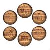 6 Pieces Wood Coasters for Drinks Cup Coaster Absorbent Drink Table Protection Dining