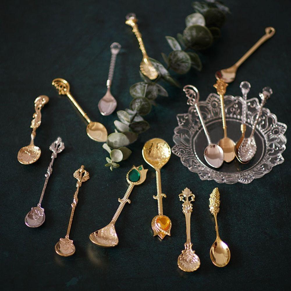 Heat Resistant Tableware Zinc Zinc Zinc Alloy Sugar Spoon Tea Spoon Coffee Spoon Dessert Spoon