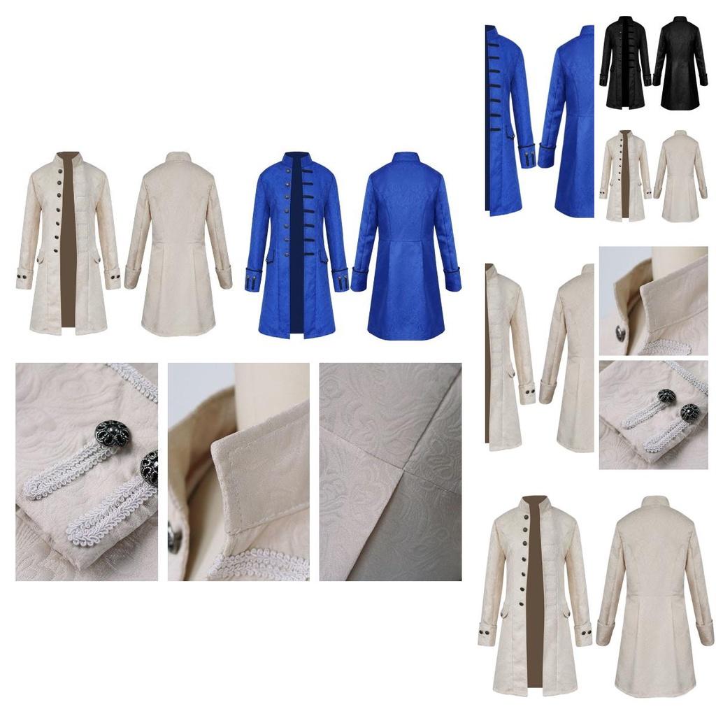 Retro Gothic Victorian Uniform Tailcoat Jacket For Men