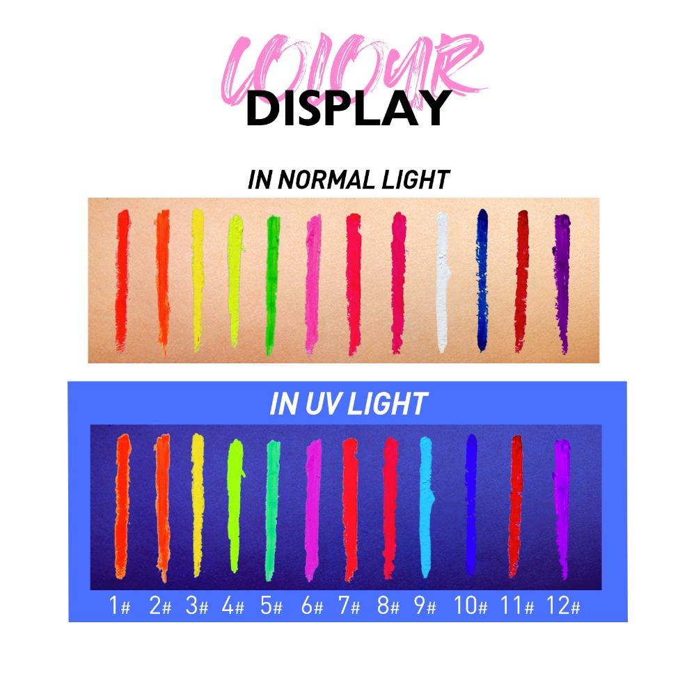 HANDAIYAN Флуоресцентная подводка для глаз Цветная УФ-водостойкая подводка для глаз, окрашенная ручка в цвет лица на Хэллоуин