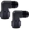 EVIL ENERGY 6AN Female to 6AN Male Flare 90 Degree Swivel Fitting Adapter Aluminum Black 2PCS