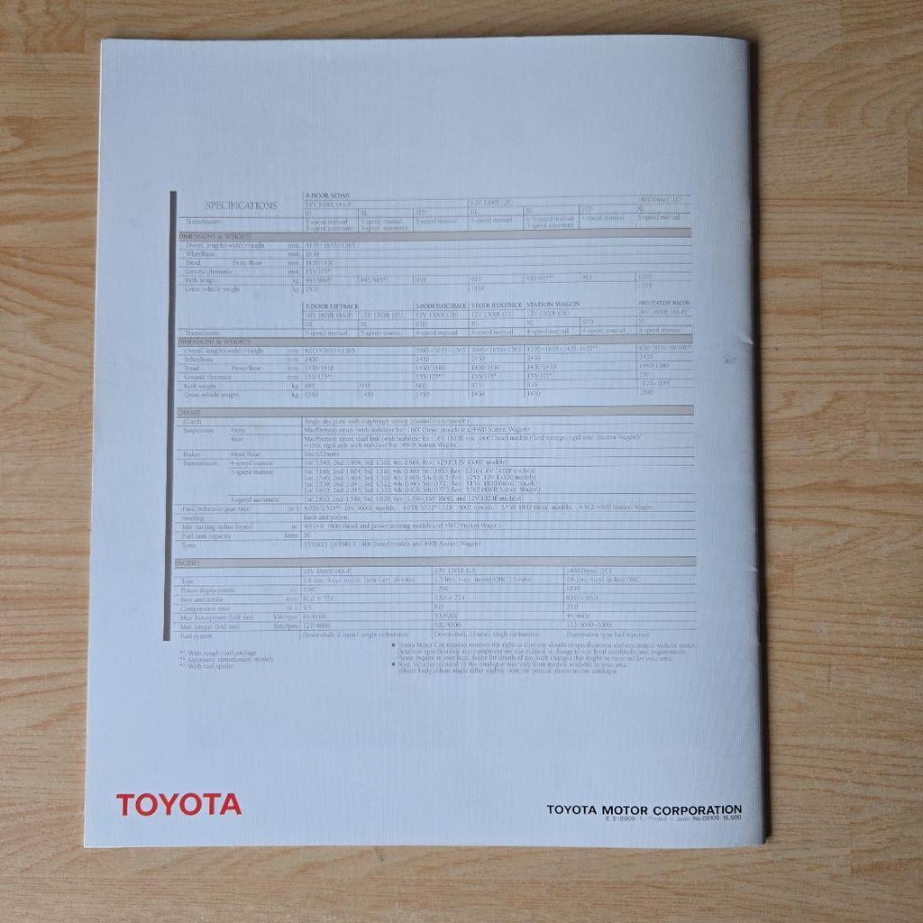 Used TOYOTA COROLLA catalog sedan