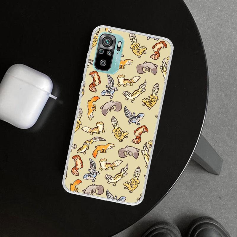 Чехол для телефона с рисунком ящериц и гекконов для Xiaomi Redmi Note 15 14 13 12 11 Pro Plus 14S 12S 11S 11T 11E 10S 10 Индивидуальные Fundas Redmi