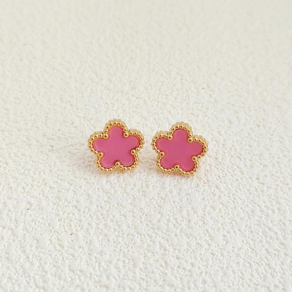 Clover Women's Hand Bracelets Flower Mothers Day Double Sided Stainless Steel Bracelet Charm Fashion Zircon Accessories Gifts